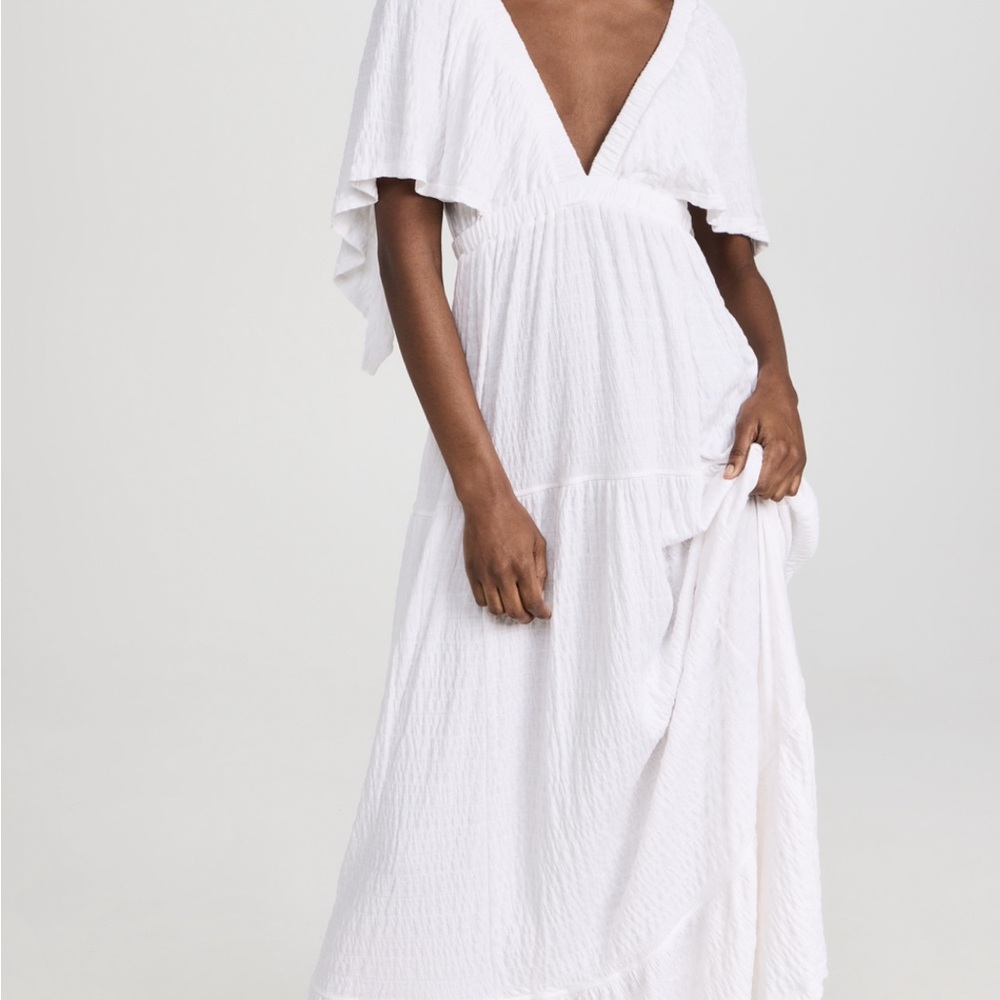 Free People White La La Maxi Dress